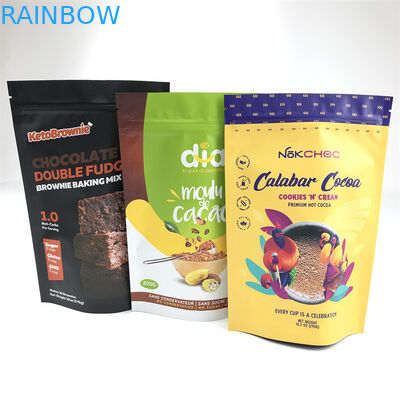 El papel de aluminio de la bolsa de plástico de la cerradura de la cremallera de la categoría alimenticia se levanta el bolso con la cremallera