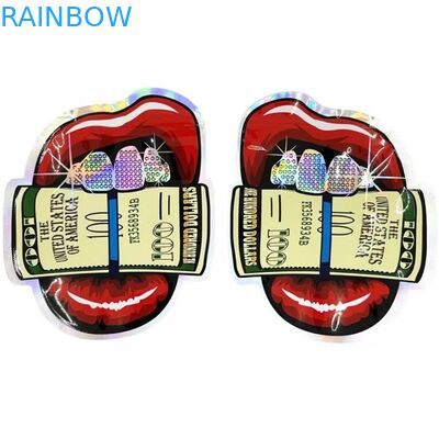 La flor de las bolsas de plástico de Mylar Edibles de la prueba del olor siembra los bolsos olográficos 3.5G de la forma redonda