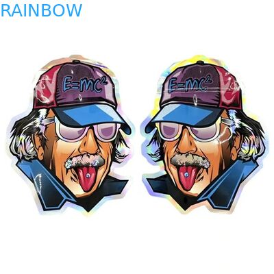 La flor de las bolsas de plástico de Mylar Edibles de la prueba del olor siembra los bolsos olográficos 3.5G de la forma redonda