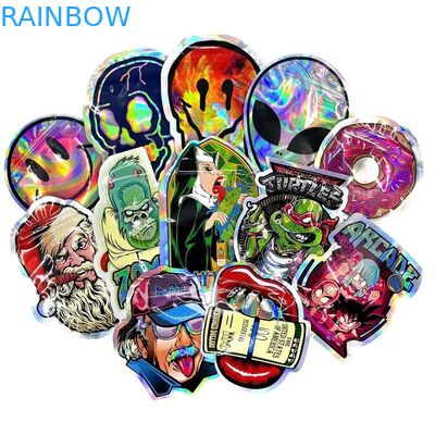 La aduana cortada con tintas que se puede volver a sellar irregular de la bolsa del caramelo del círculo forma el bolso 3.5G 7G de Mylar