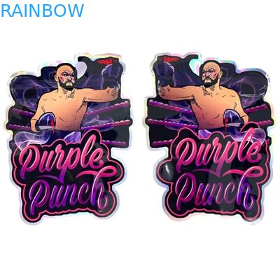 La aduana cortada con tintas que se puede volver a sellar irregular de la bolsa del caramelo del círculo forma el bolso 3.5G 7G de Mylar