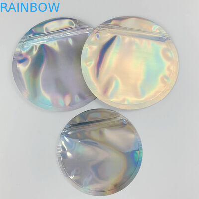 El círculo de empaquetado impreso Mylar olográfico de los bolsos de la cremallera de la moneda formó 3.5g