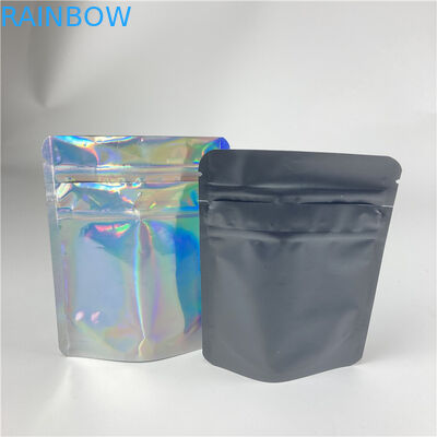 Bolsas de plástico del holograma que empaquetan el soporte encima del bolso de la cremallera a prueba de niños