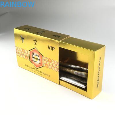 10g Honey Liquid Packaging Bag Sachet crudo con la caja de presentación de la hoja de oro