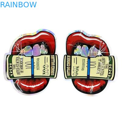 El olor plástico de encargo del bolso de la cremallera de Mylar de la forma irregular impermeabiliza 3.5g 7g