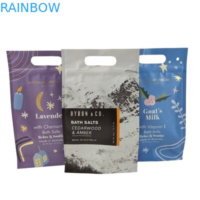 Cree los bolsos de empaquetado de Mylar para requisitos particulares del papel de aluminio del exfoliante corporal de la bolsa de la cremallera del soporte para arriba