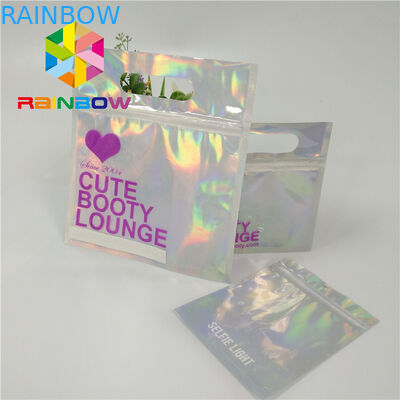 El traje de baño de empaquetado de la suave al tacto del bolso del bikini plástico impermeable recicla bolsos de la cerradura de la cremallera