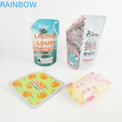 Soporte echado en chorro cosmético de empaquetado del líquido del champú de la bolsa de encargo del canalón encima de bolsas