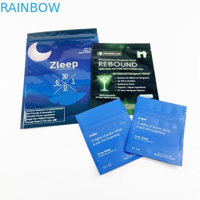 La bolsita vacía de papel de Kraft de la hoja biodegradable empaqueta el bolso sellado lado cosmético de las muestras tres