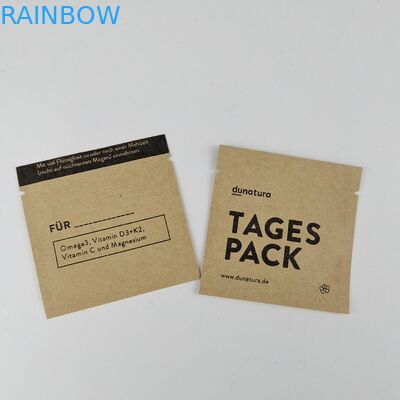 Bolsos sellados laterales de impresión de encargo del MOPP 3 biodegradables de la bolsa de papel de Kraft