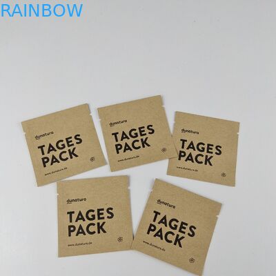 Bolso de papel plano de la bolsa del papel de aluminio de Kraft de Logo Heat Seal 3 del bolso lateral de encargo del sello