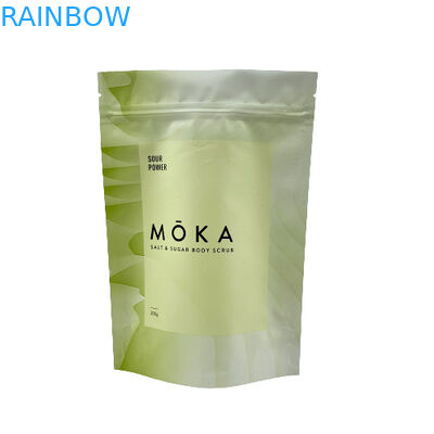 El logotipo personalizado impreso se levanta la sal marina de la bolsa Ziplock / el jabón líquido / el empaquetado del exfoliante corporal