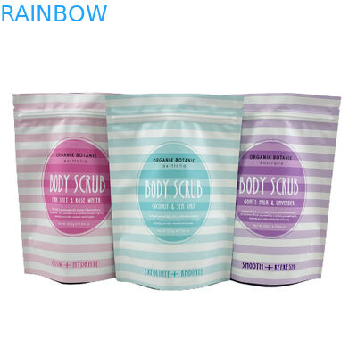 El logotipo personalizado impreso se levanta la sal marina de la bolsa Ziplock / el jabón líquido / el empaquetado del exfoliante corporal