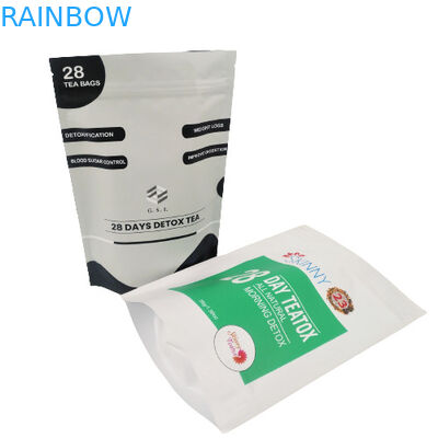 Los bolsos de encargo del papel de aluminio de Logo White Coffee Beans Tea Mylar huelen la prueba