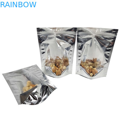 Papel de aluminio de CMYK que empaqueta la ventana Front Silver Back Stand Up del claro de Mylar Doypac que se puede volver a sellar