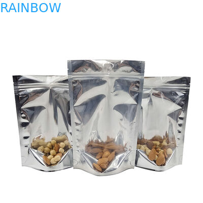 Papel de aluminio de CMYK que empaqueta la ventana Front Silver Back Stand Up del claro de Mylar Doypac que se puede volver a sellar