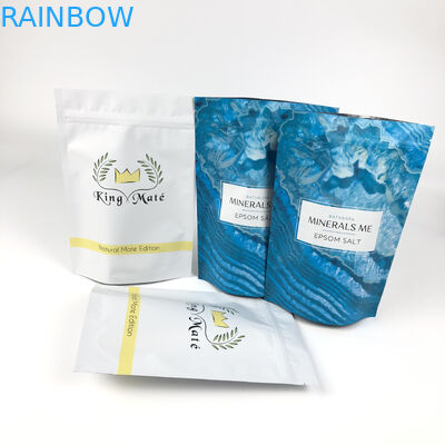 Las bolsas embaladas reutilizables impresas para el baño empapan se colocan encima de la cremallera de aluminio Matte Blue Mylar