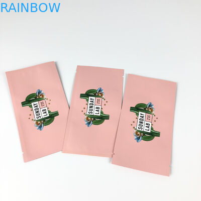 La flor secada que empaquetaba el centro rosado de la impresión del bolso de Mylar del calor selló el lado de la bolsa tres