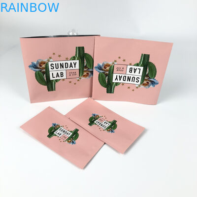 La flor secada que empaquetaba el centro rosado de la impresión del bolso de Mylar del calor selló el lado de la bolsa tres