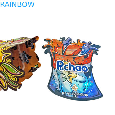 Diseño personalizado 3.5g 7g 14g 28g Bolsas troqueladas Ziplock Forma especial a prueba de niños Forma personalizada Mylar Snack Bag Empaquetado