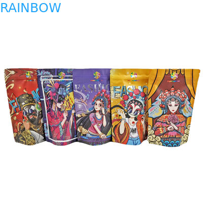 Bolsa de papel de aluminio comestible con cremallera de pie, 100g de plástico para dulces/bocadillos/café/bolsas de Mylar para alimentos para mascotas