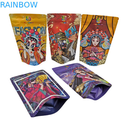 Bolsa de papel de aluminio comestible con cremallera de pie, 100g de plástico para dulces/bocadillos/café/bolsas de Mylar para alimentos para mascotas