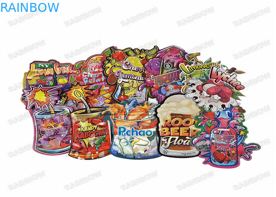 la categoría alimenticia 3.5g Mylar de encargo cortó la forma con tintas irregular Mylar a prueba de niños que empaquetaba con la cremallera