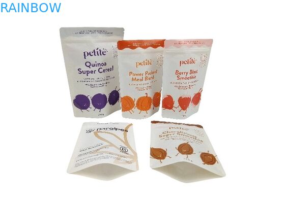 El soporte biodegradable del papel de Kraft para arriba empaqueta bolsas del acondicionamiento de los alimentos