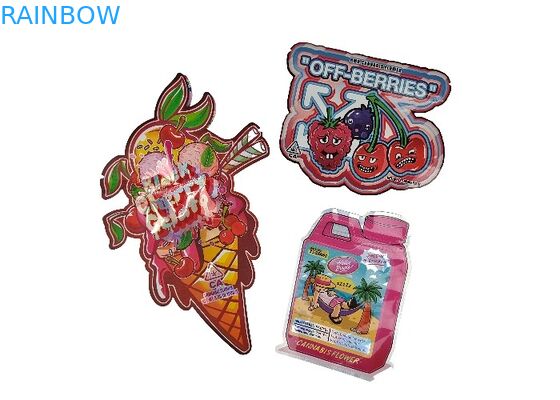 El Ziplock a prueba de niños plástico de Mylar del holograma 3.5g empaqueta especial irregular cortada con tintas formado