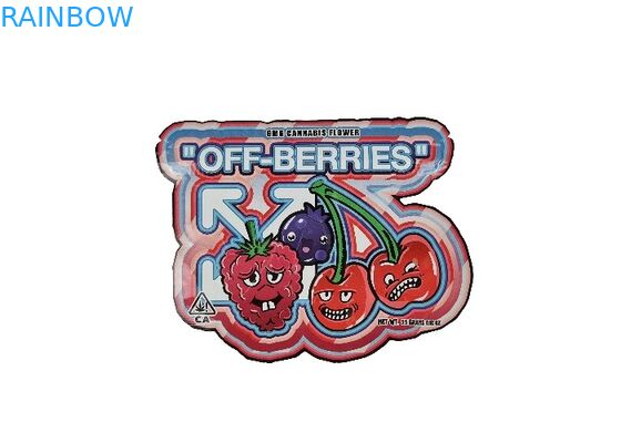 El Ziplock a prueba de niños plástico de Mylar del holograma 3.5g empaqueta especial irregular cortada con tintas formado