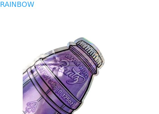 La prueba impresa de encargo Mylar Ziplock del olor de 3.5g 0.125oz empaqueta forma irregular cortada con tintas especial