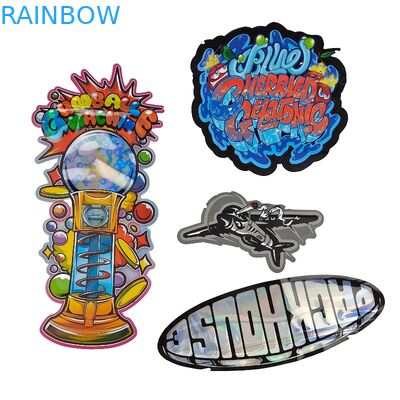 3.5g de encargo - 28g Mylar cortado con tintas holograma brillante empaqueta la forma especial para la galleta del poder de la comida