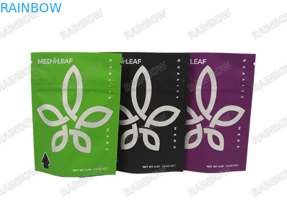 Impresión digital 3.5g 7g 14g 28g Bolso de hierbas gomosas con muesca de lágrimas