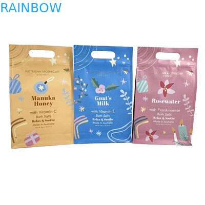 Impresión digital personalizada Etiqueta privada Regalo de spa Sal natural de Epsom Sal de baño Bolsa de embalaje Bolsa Mylar para exfoliante corporal de 250g