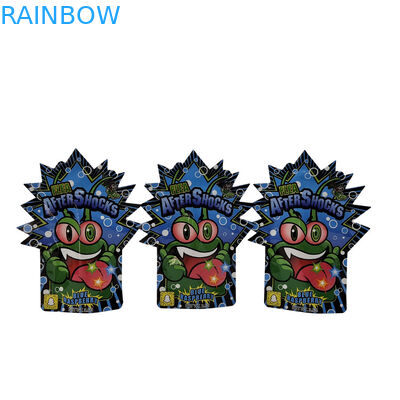 Bolsas de impresión digital con cremallera de forma personalizada 3.5g 7g 14g Bolsas de Mylar de papel de aluminio para galletas