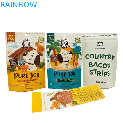 Bolsas de papel kraft sellables térmicamente personalizadas para productos comestibles Bolsas de seguridad con cremallera para bolsas de comida para mascotas