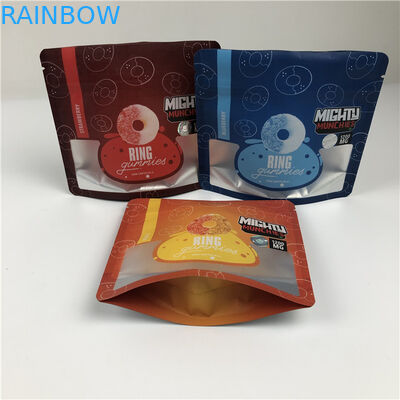 Servicio profesional Bolsas impresas digitalmente con impresión de acabado brillante / mate Bolsas de Mylar comestibles gomosas