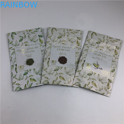 Bolsas de impresión digital personalizadas Logotipo de oro metálico Bolsas de embalaje de té