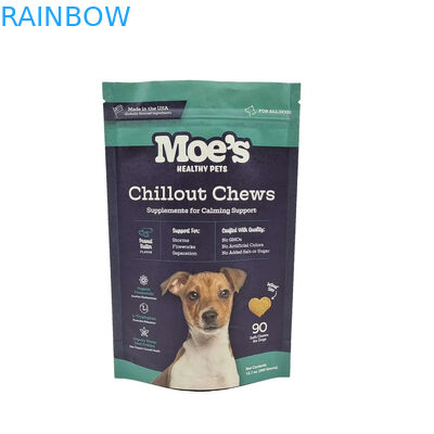 Bolsa de comida para mascotas con cremallera en colores CMYK para el almacenamiento de alimentos para mascotas de larga duración