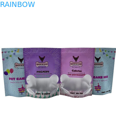 Bolsa de comida para mascotas con cremallera en colores CMYK para el almacenamiento de alimentos para mascotas de larga duración