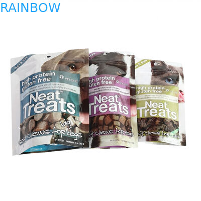 Bolsa de comida para mascotas con cremallera en colores CMYK para el almacenamiento de alimentos para mascotas de larga duración
