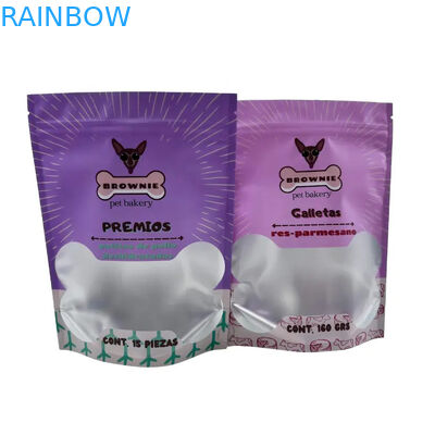 Bolsa de alimentos para mascotas reutilizable para embalaje de pie con cierre de cremallera