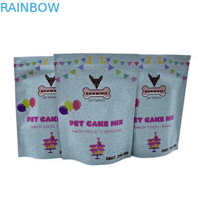 Bolsa de alimentos para mascotas reutilizable para embalaje de pie con cierre de cremallera