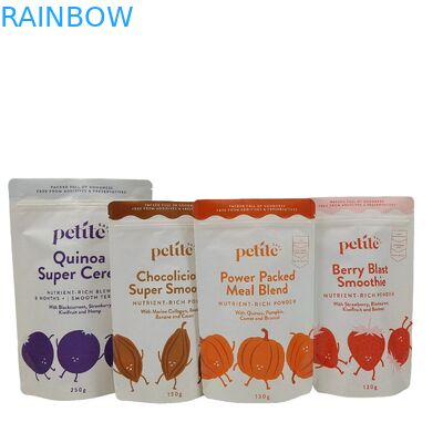 Logotipo personalizado Impreso biodegradable 100% embalaje en bolsas reutilizables bolsas de plástico para levantarse bolsas de plástico con ziplock