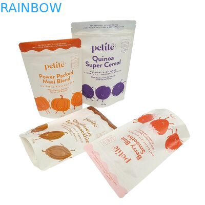 Bolsas de alta calidad 100% biodegradables de papel Kraft, bolsas de pie, bolsas de peluche, bolsas con cerradura.