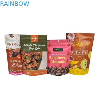 Laminado Bolsa de alta calidad para alimentos Bolsa Mylar Custom Stand Up Ziplock Snack Bolsa con cremallera Embalaje