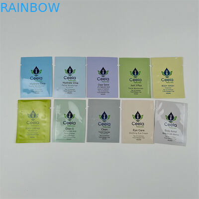 Bolsa de embalaje de cosméticos profesionales de 10 colores en bolsa plana Muestras gratuitas