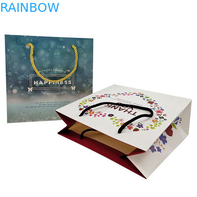 Bolsas de papel de compras personalizadas Logotipo impreso reciclable biodegradable marrón de embalaje plano Bolsa de papel Kraft con torcido Ha