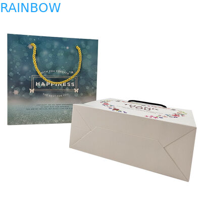 Bolsas de papel de compras personalizadas Logotipo impreso reciclable biodegradable marrón de embalaje plano Bolsa de papel Kraft con torcido Ha