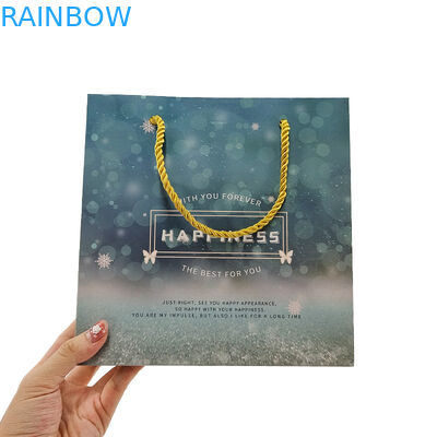 Bolsas de papel de compras personalizadas Logotipo impreso reciclable biodegradable marrón de embalaje plano Bolsa de papel Kraft con torcido Ha